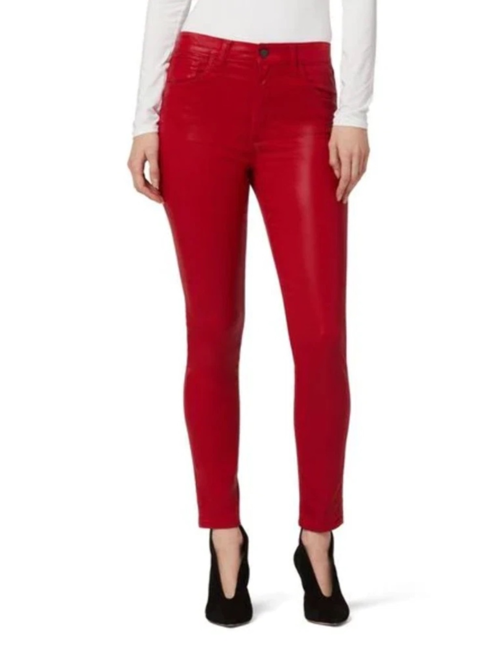 NWT Joe’s Jeans Charlie Coated Skinny Red Denim Size 29 Street Style Statement